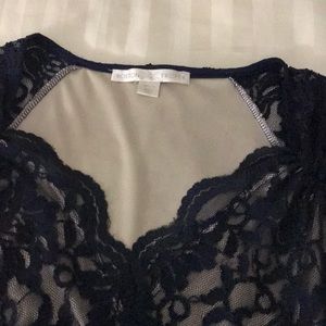 Boston proper Navy blue lace top